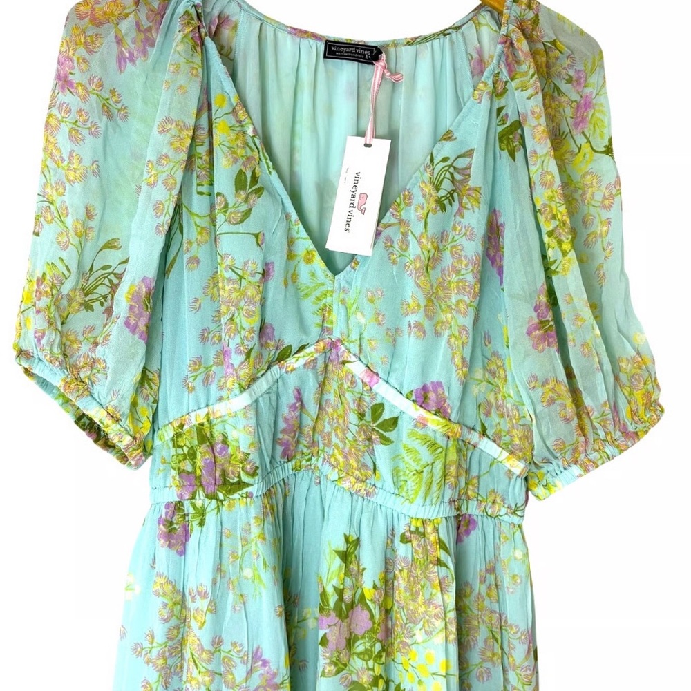 Vineyard Vines Floral Maxi Dress - Green and Purple - Picture 3 of 4